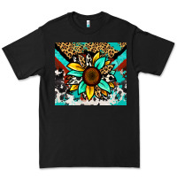 Black turquoise gemstone sunflower Premium Tee - Zillion Design Studio