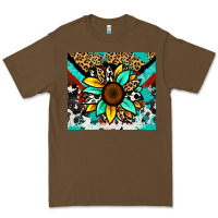 Cacao turquoise gemstone sunflower Premium Tee - Zillion Design Studio