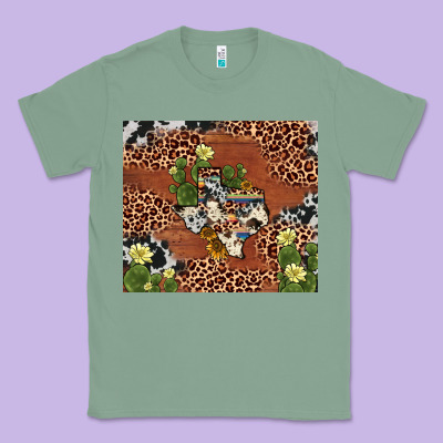 Texas Cactus Classic Tee Designed By Adodesignshop