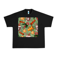 Black christmas hot chocolate and cookies seamless pattern Urban Heavy Tee - BundleAndBundleShop
