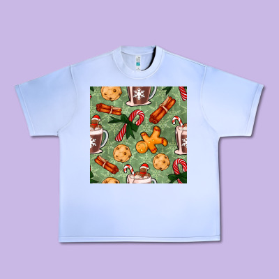 Christmas Hot Chocolate And Cookies Seamless Pattern Urban Heavy Tee Designed By Bundleandbundleshop