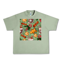 Oil Green christmas hot chocolate and cookies seamless pattern Urban Heavy Tee - BundleAndBundleShop
