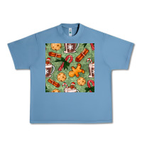 Pebble Blue christmas hot chocolate and cookies seamless pattern Urban Heavy Tee - BundleAndBundleShop