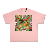 Salmon christmas hot chocolate and cookies seamless pattern Urban Heavy Tee - BundleAndBundleShop