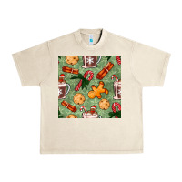 Sandshell christmas hot chocolate and cookies seamless pattern Urban Heavy Tee - BundleAndBundleShop