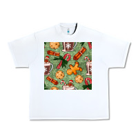 White christmas hot chocolate and cookies seamless pattern Urban Heavy Tee - BundleAndBundleShop