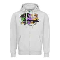 Dove Grey ı have boundary ıssues Zipper Hoodie - MaliasSmallBusiness