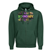 Sports Green ı have boundary ıssues Zipper Hoodie - MaliasSmallBusiness