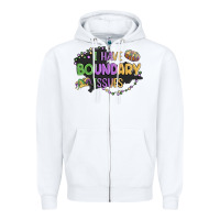 White ı have boundary ıssues Zipper Hoodie - MaliasSmallBusiness