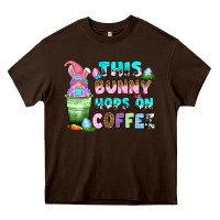 Chocolate Brown this bunny hops on coffee Heavy Core Tee - Zillion Design Studio