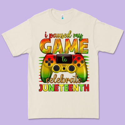 Premium Tee i paused my game celebrate juneteenth