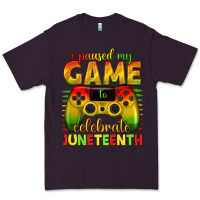 Plum i paused my game celebrate juneteenth Premium Tee - texasbilliewilder