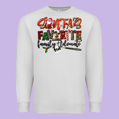 Santa's Favorite Family Advocate Premium Sweatshirt Designed By Lillyallendesigns