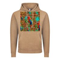 Vintage Coffee macaw parrot seamless pattern Vintage Hoodie - HRA Design Shop