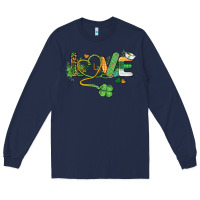 Navy st. patricks day nurse love medical love Long Sleeve Tee - BarkalooDesign