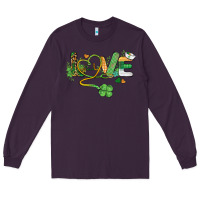 Plum st. patricks day nurse love medical love Long Sleeve Tee - BarkalooDesign