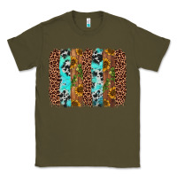 Army Green sunflower cactus leopard brushstroke Classic Tee - AdoDesignShop