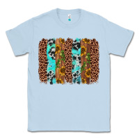 Dusty Blue sunflower cactus leopard brushstroke Classic Tee - AdoDesignShop