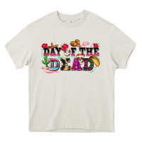 Cream day of the dead Heavy Core Tee - texasbilliewilder