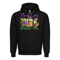 Black mardi gras drinking team Zipper Hoodie - MaliasSmallBusiness
