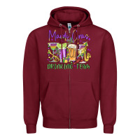 Burgundy mardi gras drinking team Zipper Hoodie - MaliasSmallBusiness