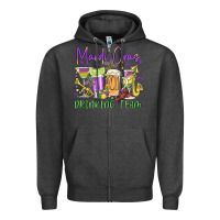 Charcoal Heather mardi gras drinking team Zipper Hoodie - MaliasSmallBusiness