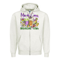 Oatmeal Heather mardi gras drinking team Zipper Hoodie - MaliasSmallBusiness