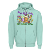 Seafoam mardi gras drinking team Zipper Hoodie - MaliasSmallBusiness