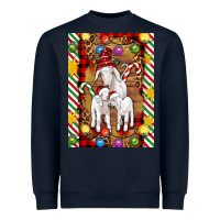 Navy Christmas goat family Heavyweight Sweatshirt - Artiststas