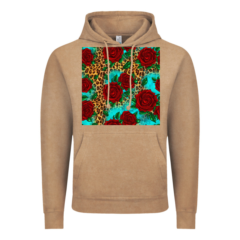 Leopard Roses Seamless Pattern Vintage Hoodie by HRA Design Shop | Teevron