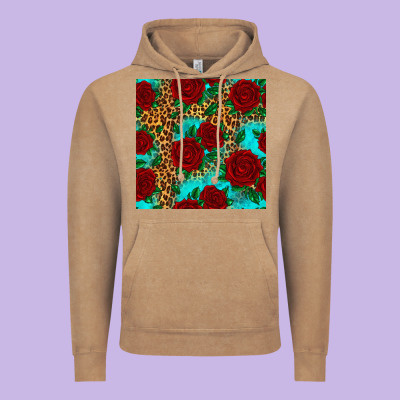 Leopard Roses Seamless Pattern Vintage Hoodie Designed By Hra Design Shop