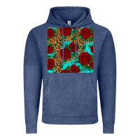 Vintage Denim leopard roses seamless pattern Vintage Hoodie - HRA Design Shop