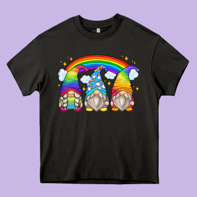 Heavy Core Tee rainbow gnomes