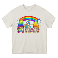 Cream rainbow gnomes Heavy Core Tee - Zillion Design Studio