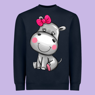 Cute Hippopotamus Heavyweight Sweatshirt Designed By Adodesignshop