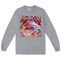 Heather Grey loads of love valentines day truck Long Sleeve Tee - NancyCooperArtShop