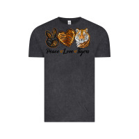Vintage Black peace love tigers head Vintage Tee - JahusDesignShop