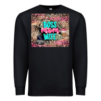 Black boss mom wife Premium Sweatshirt - LillyAllenDesigns