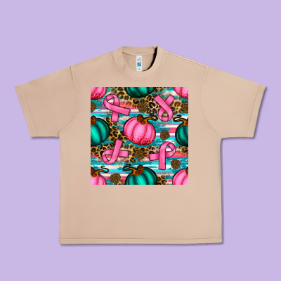 Breast Cancer Awareness With Pumpkins Seamless Pattern Urban Heavy Tee Designed By Bundleandbundleshop