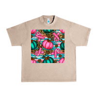 French Oak breast cancer awareness with pumpkins seamless pattern Urban Heavy Tee - BundleAndBundleShop