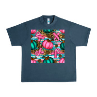 Midnight Navy breast cancer awareness with pumpkins seamless pattern Urban Heavy Tee - BundleAndBundleShop