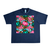 Navy breast cancer awareness with pumpkins seamless pattern Urban Heavy Tee - BundleAndBundleShop