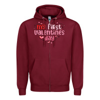 My First Valentines Day Zipper Hoodie | Teevron
