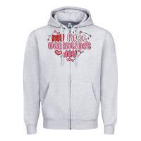 Heather Grey my first valentines day Zipper Hoodie - MaliasSmallBusiness