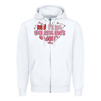 White my first valentines day Zipper Hoodie - MaliasSmallBusiness
