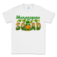 White shenanigans squad gnomes shamrock gold leopard glitter Classic Tee - Artiststas