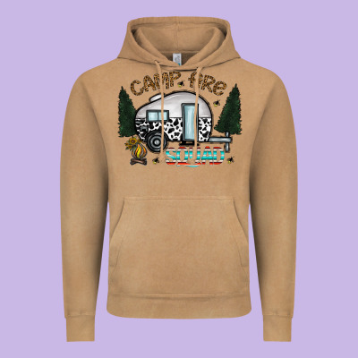 Camp Fire Squad Vintage Hoodie Designed By Cowhidedigitalart