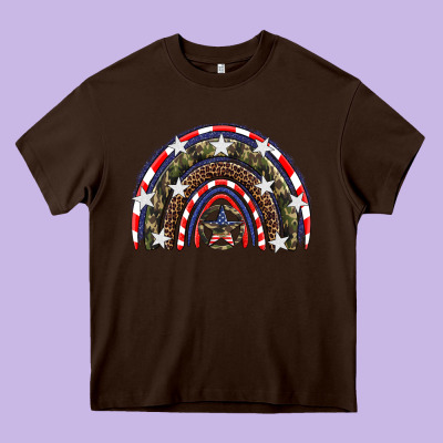 Usa Camouflage Rainbow Heavy Core Tee Designed By Artiststas