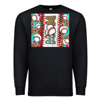 Black baseball mom Premium Sweatshirt - LillyAllenDesigns