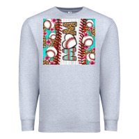 Heather Grey baseball mom Premium Sweatshirt - LillyAllenDesigns